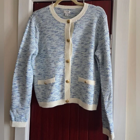 JCrew Factory Stitched cardigan sweater, Sz M - Picture 2 of 4